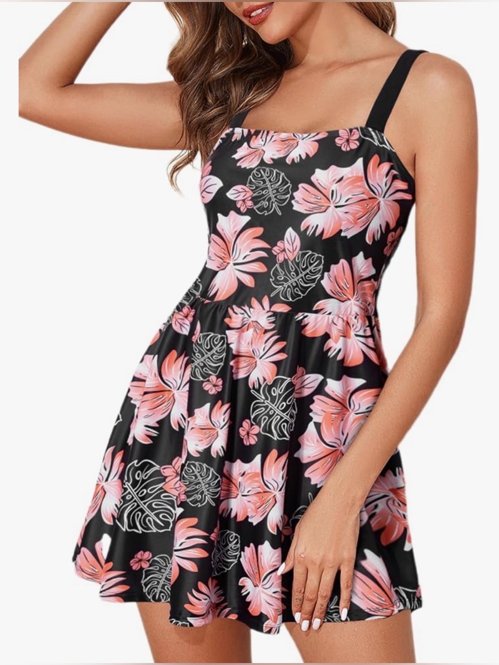 0086: Women's One Piece Swimsuit Tummy Control Swim Dress Modest Full Coverage
